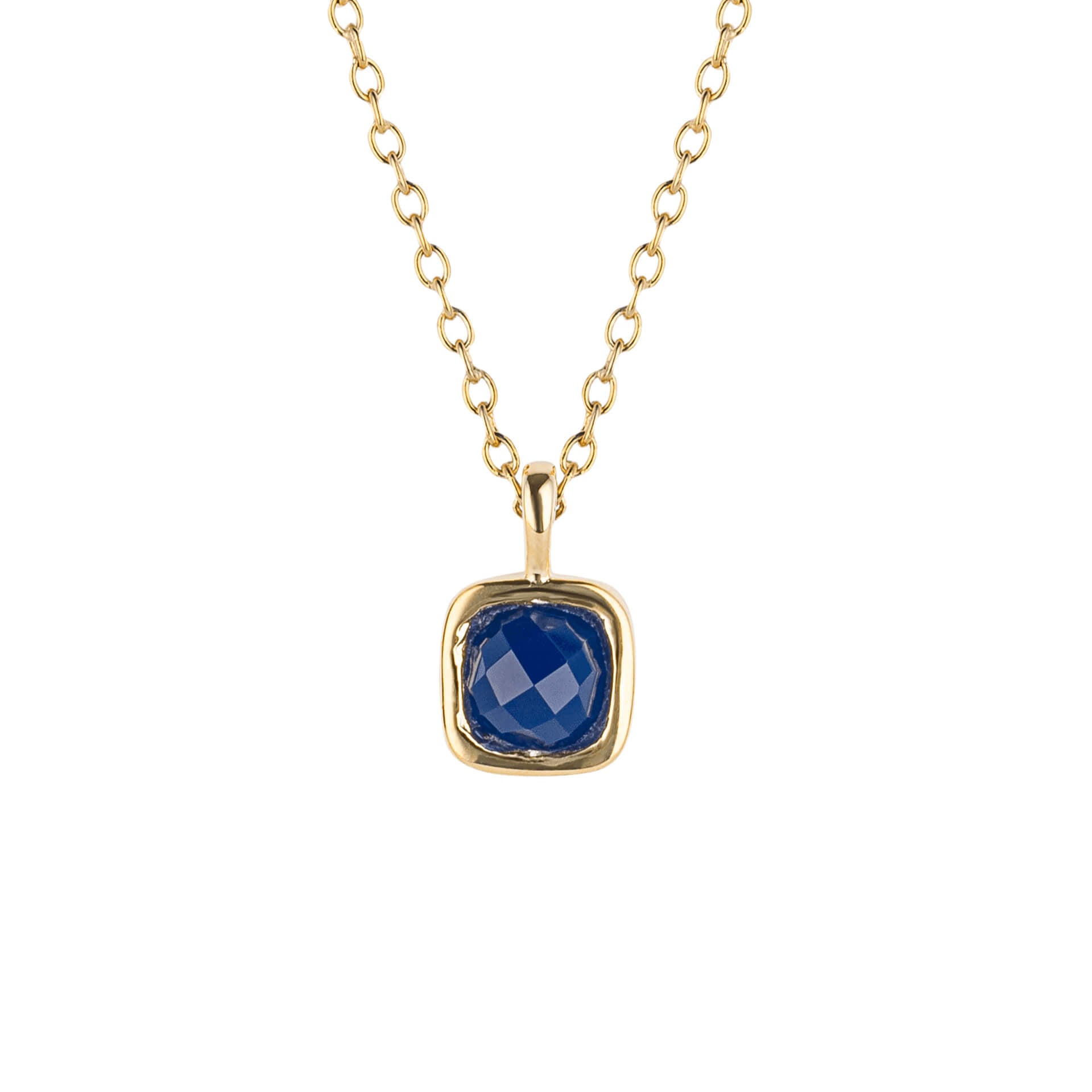 D For Diamond Semi-Precious Birthstone Necklace with Diamond Tag
