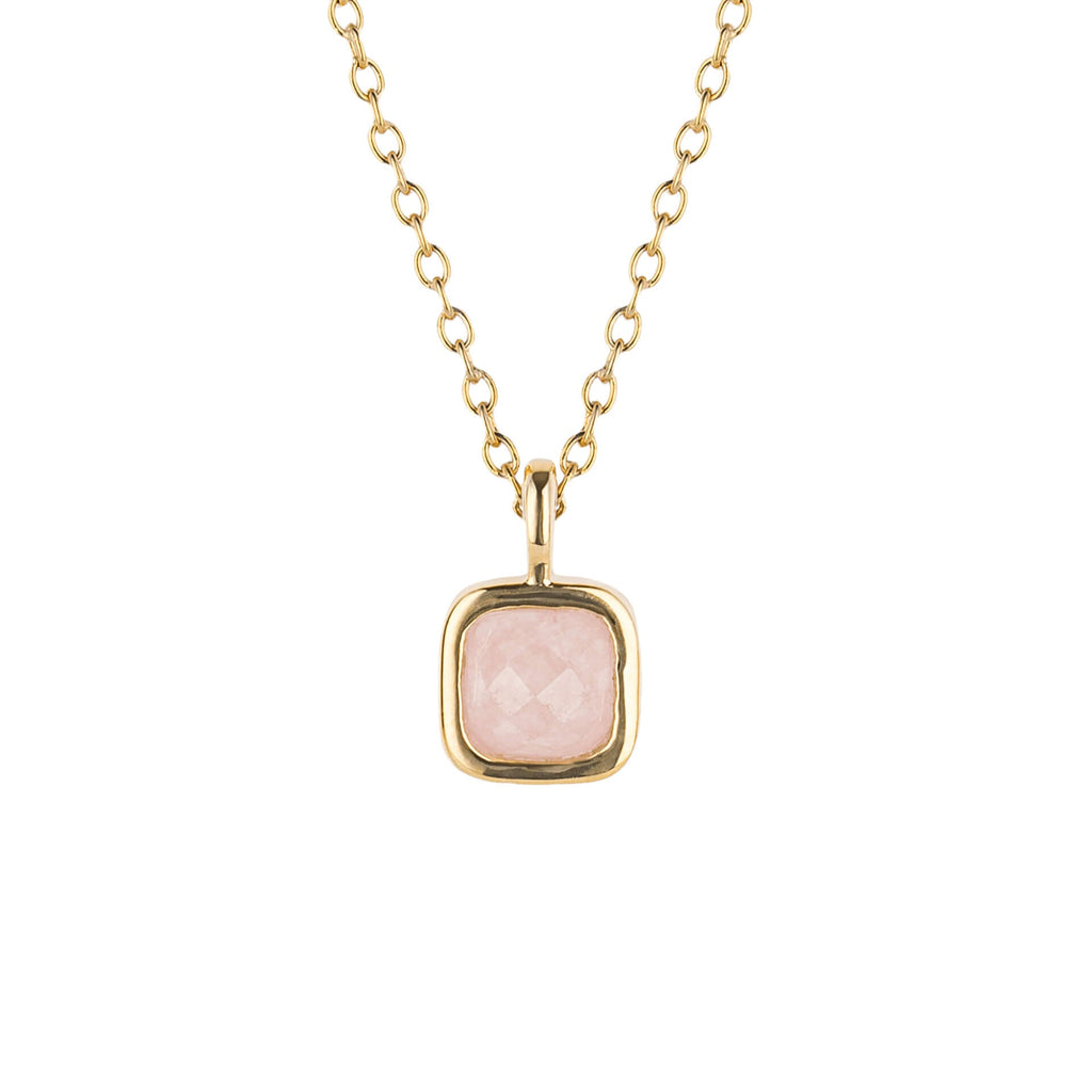D For Diamond Semi-Precious Birthstone Necklace with Diamond Tag