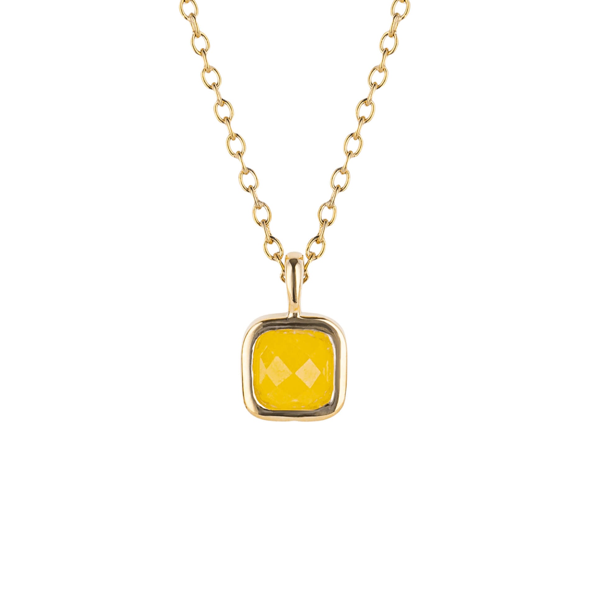 D For Diamond Semi-Precious Birthstone Necklace with Diamond Tag