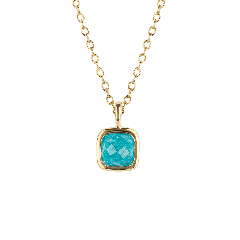D For Diamond Semi-Precious Birthstone Necklace with Diamond Tag