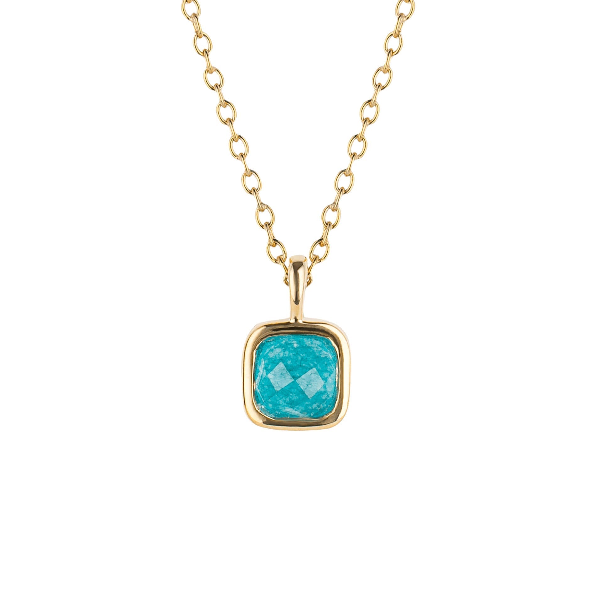 D For Diamond Semi-Precious Birthstone Necklace with Diamond Tag