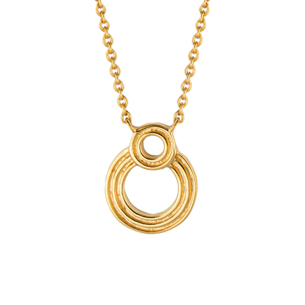 Beginnings Ridged Double Open Circle Necklace