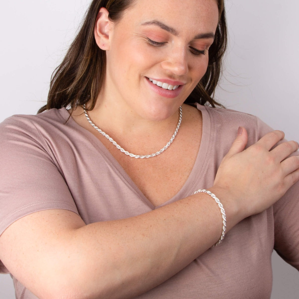 Beginnings Diamond Cut Rope Chain Bracelet