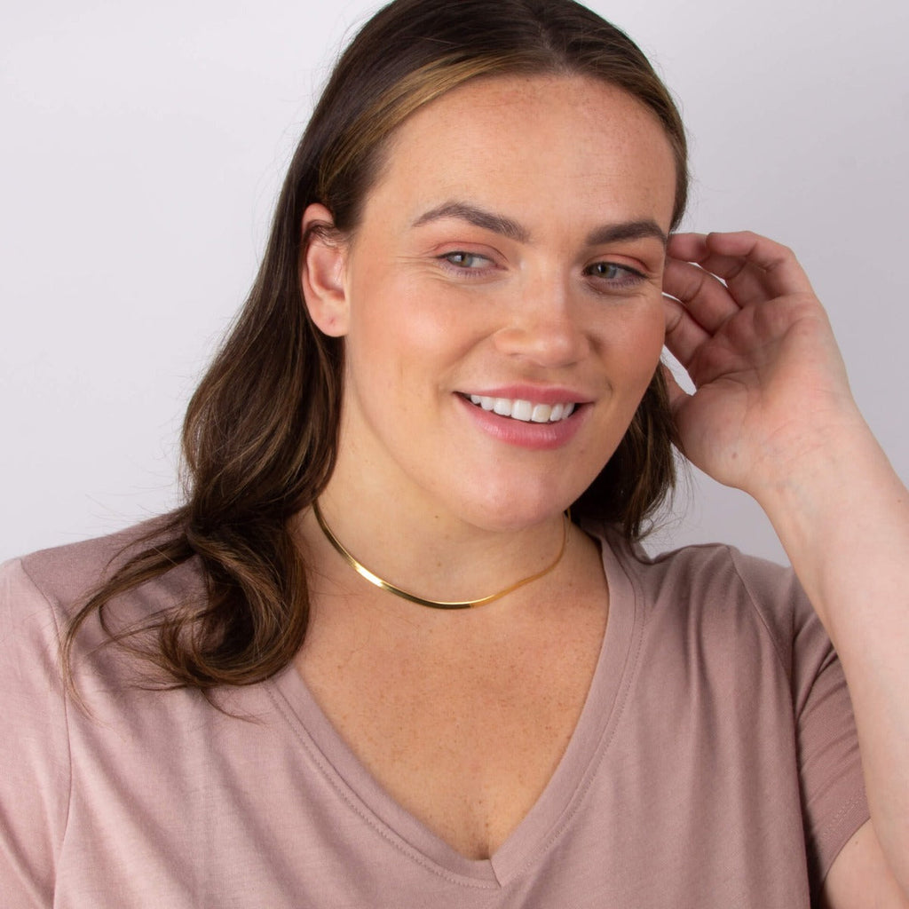Beginnings Flat Herringbone Chain Necklace