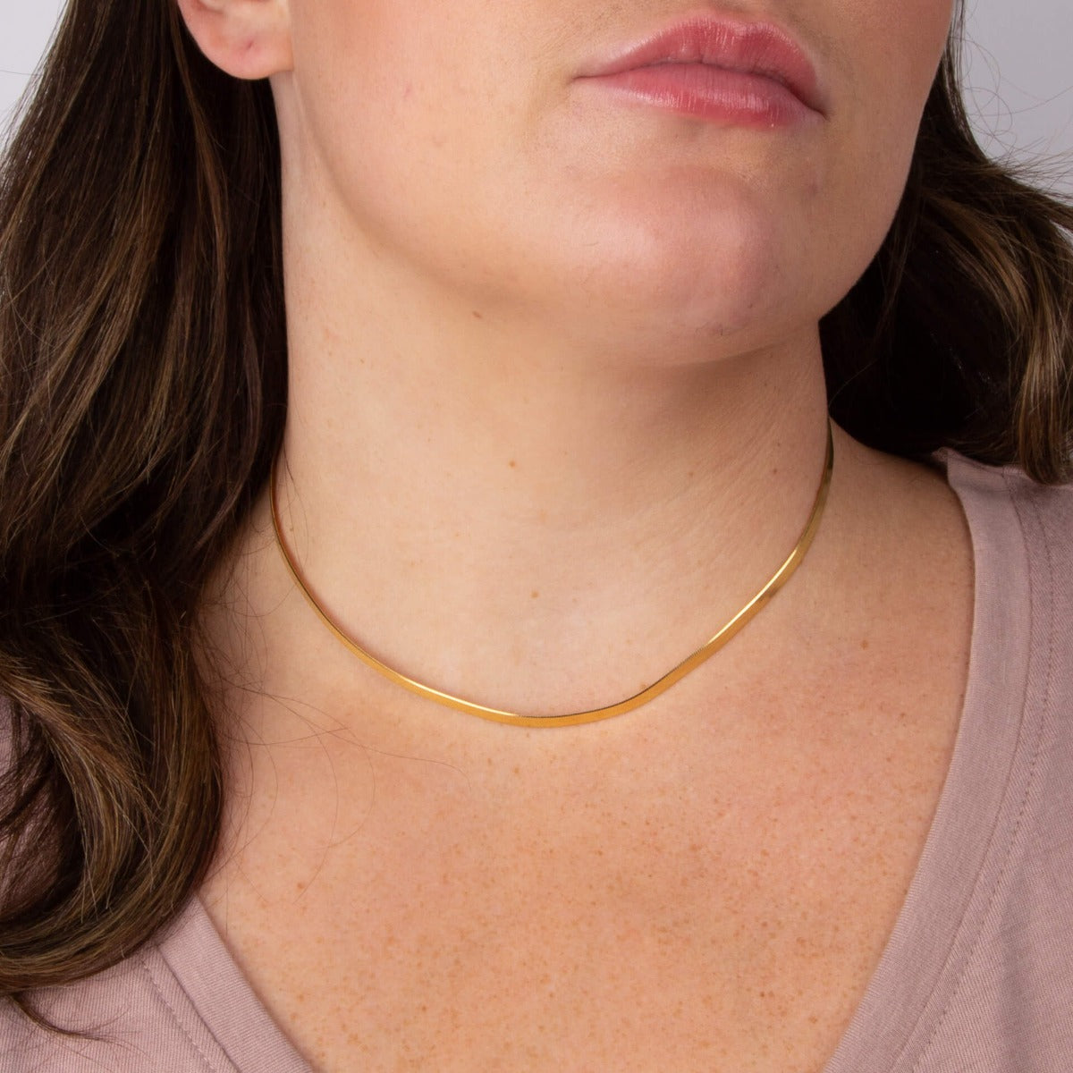 Beginnings Flat Herringbone Chain Necklace