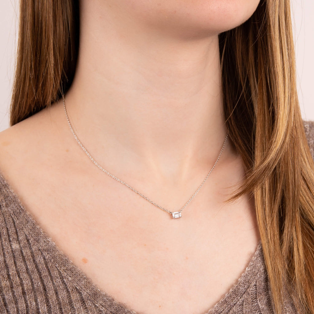 Diamonfire Floating Baguette Zirconia Necklace