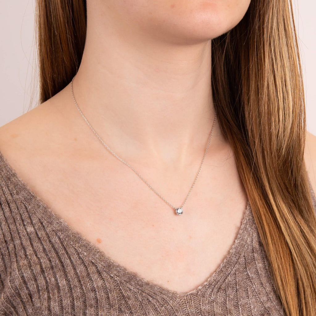 Diamonfire Four Claw Solitaire Necklace