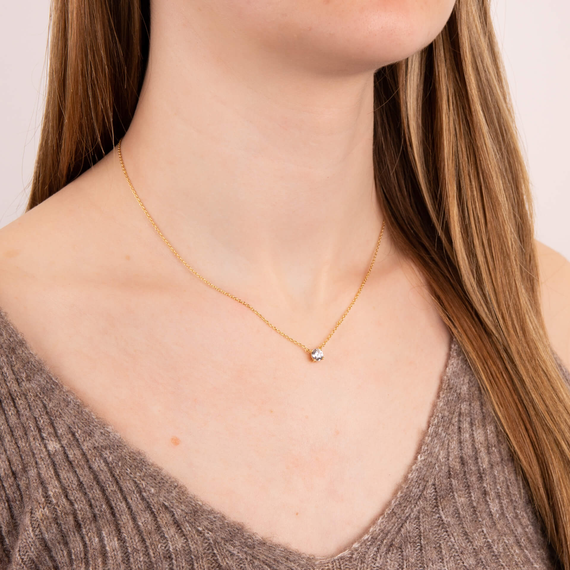 Diamonfire Four Claw Solitaire Necklace
