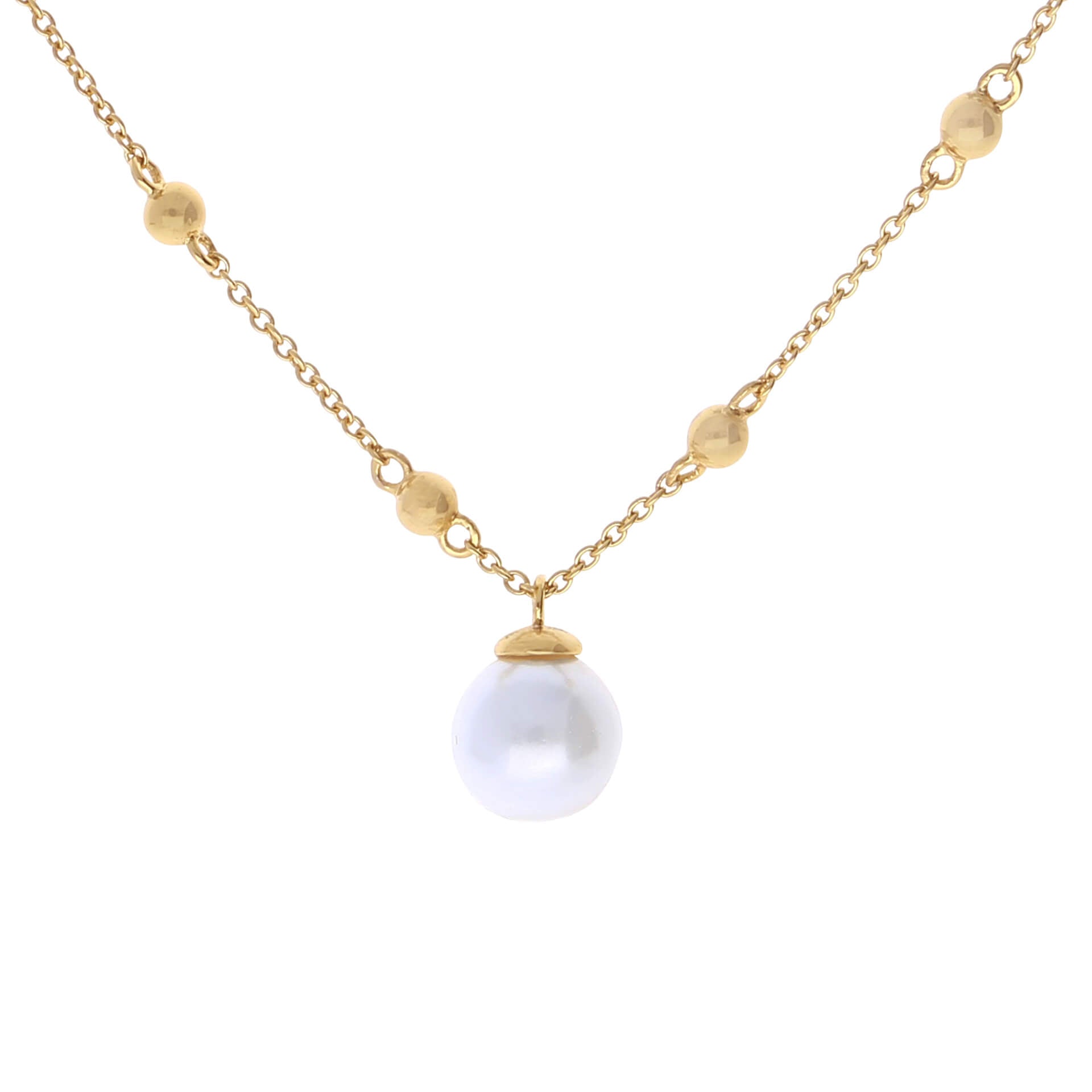 Diamonfire Station Necklace with Shell Pearl