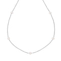 D For Diamond Pearl Station Necklace with Diamond