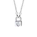 D For Diamond Padlock Heart Necklace with Diamond