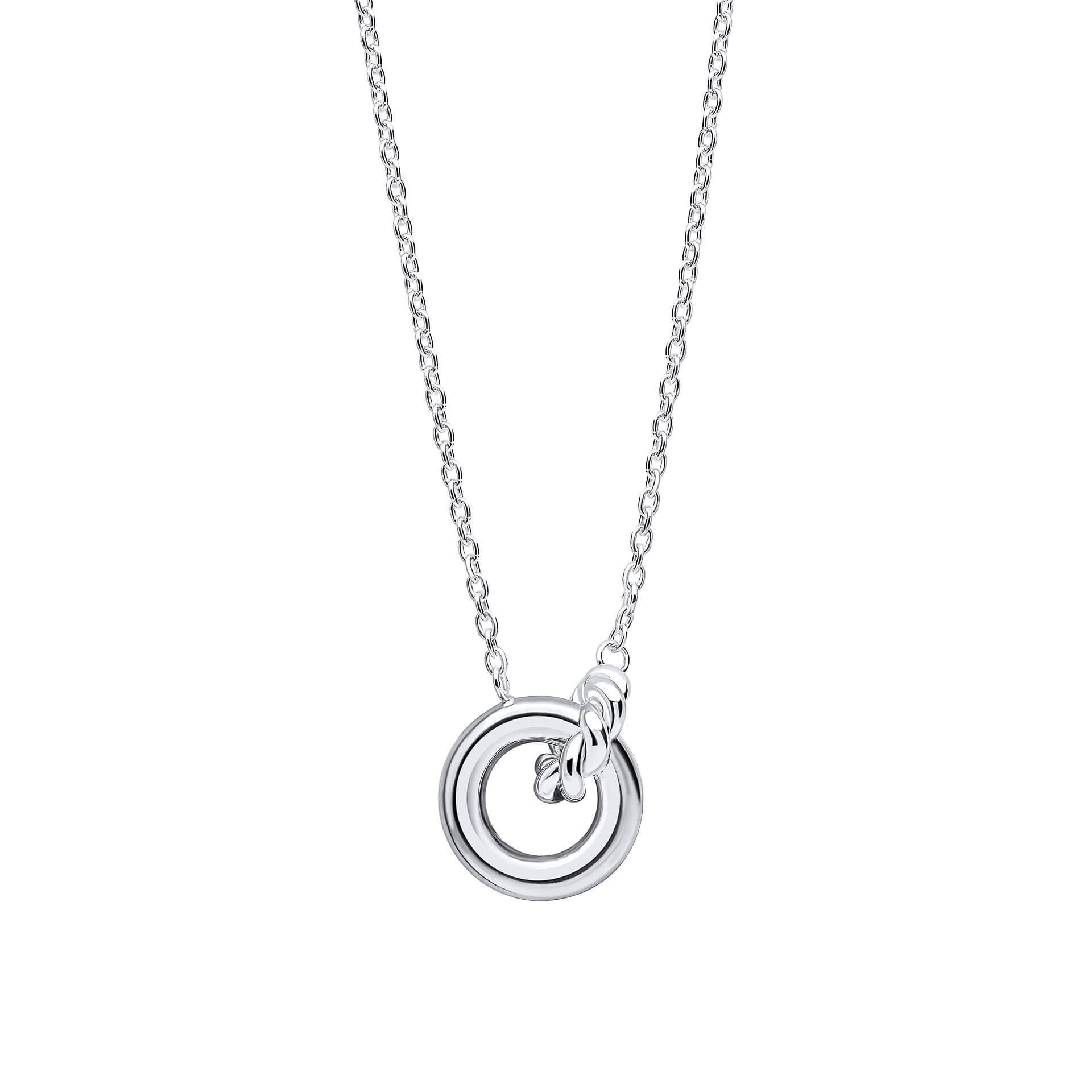 Beginnings Plain and Rope Linked Circles Necklace