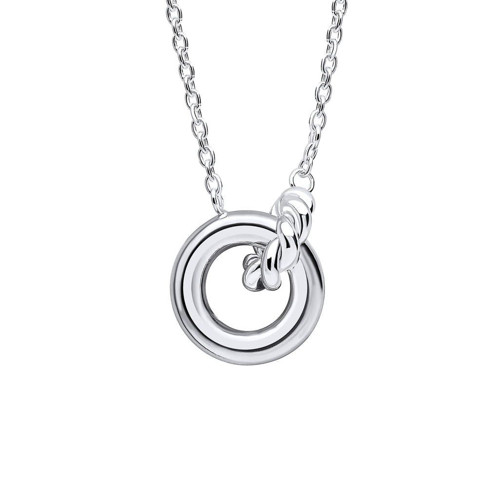 Beginnings Plain and Rope Linked Circles Necklace