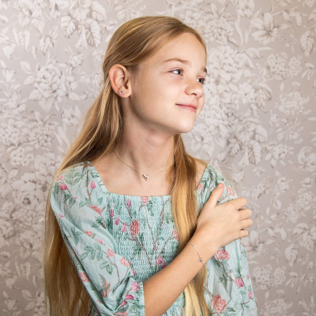 Laura Ashley Fashion Children’s Ribbon Bow Earrings