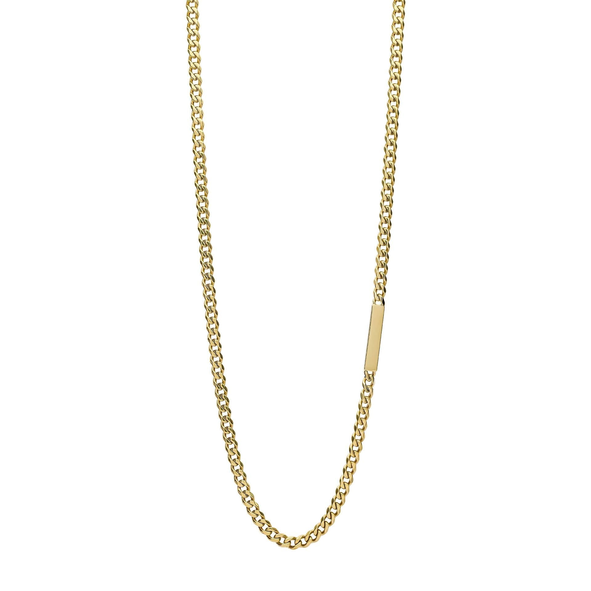 Fred Bennett Chain Necklace with Offset Engravable Bar