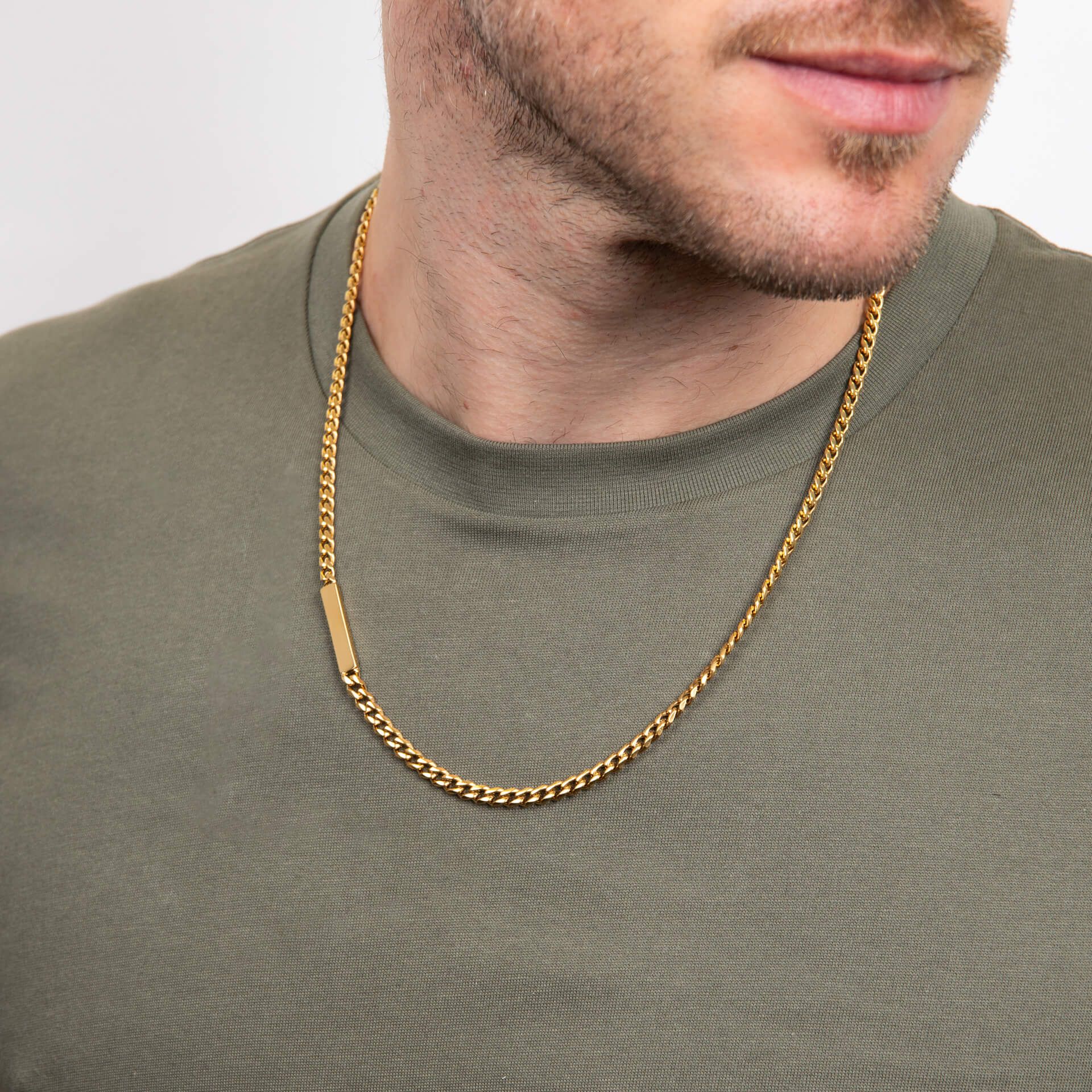 Fred Bennett Chain Necklace with Offset Engravable Bar