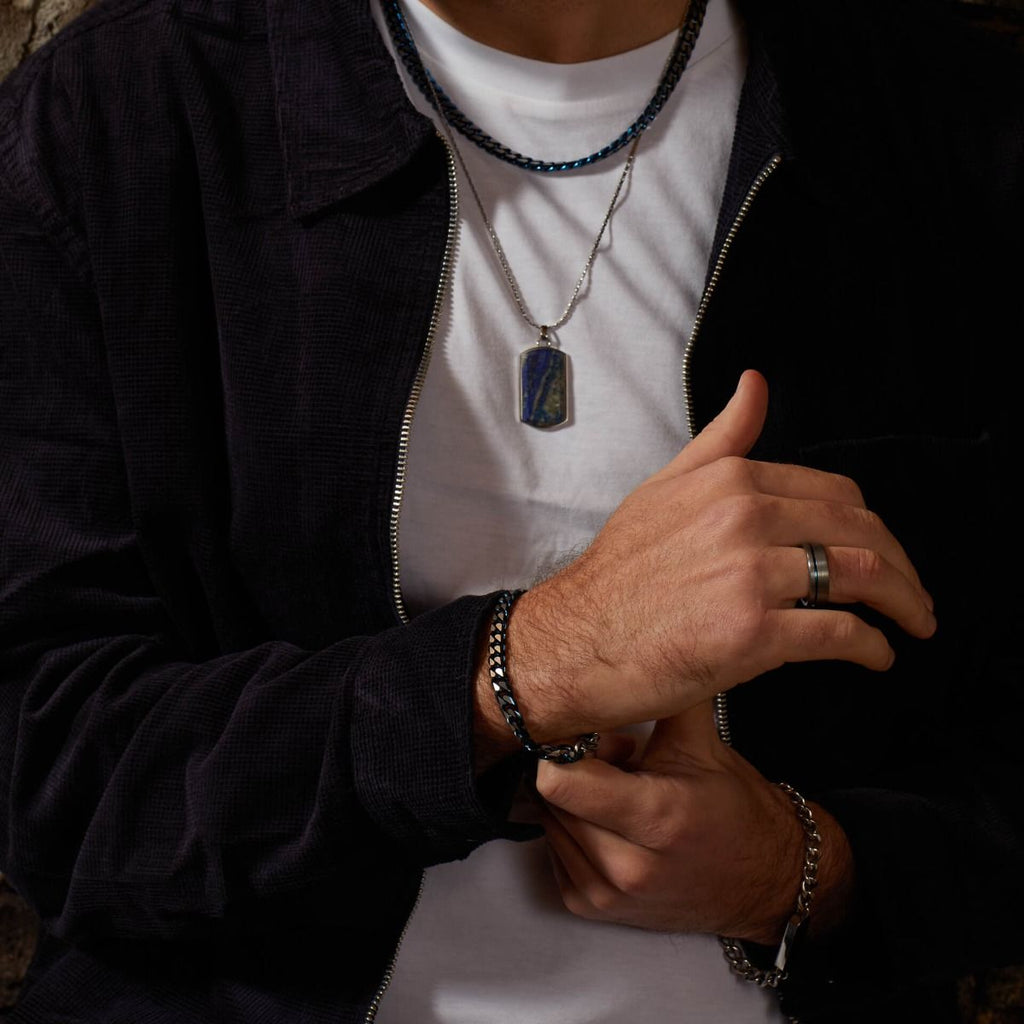 Fred Bennett Lapis Dog Tag Pendant