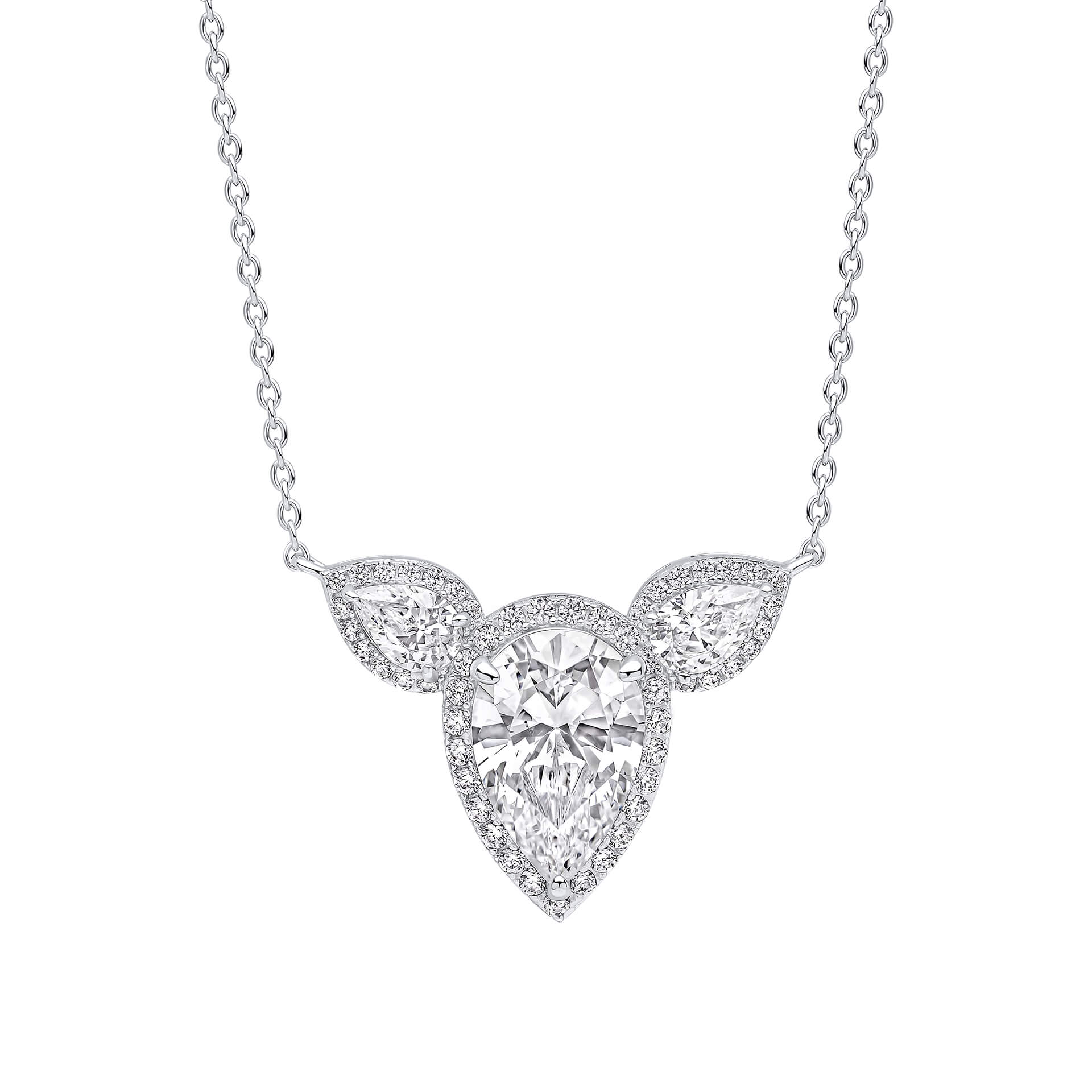Diamonfire Triple Teardrop Statement Necklace