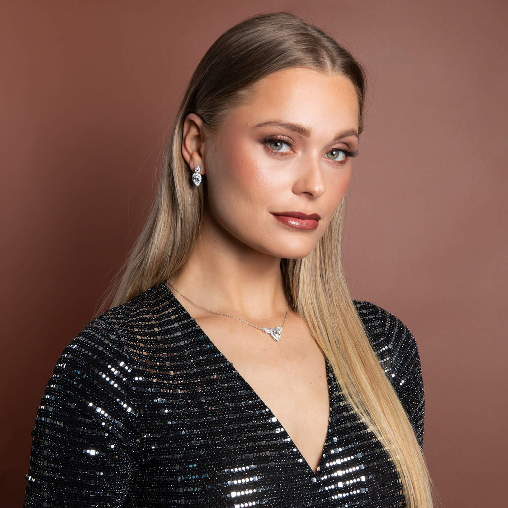 Diamonfire Triple Teardrop Statement Necklace