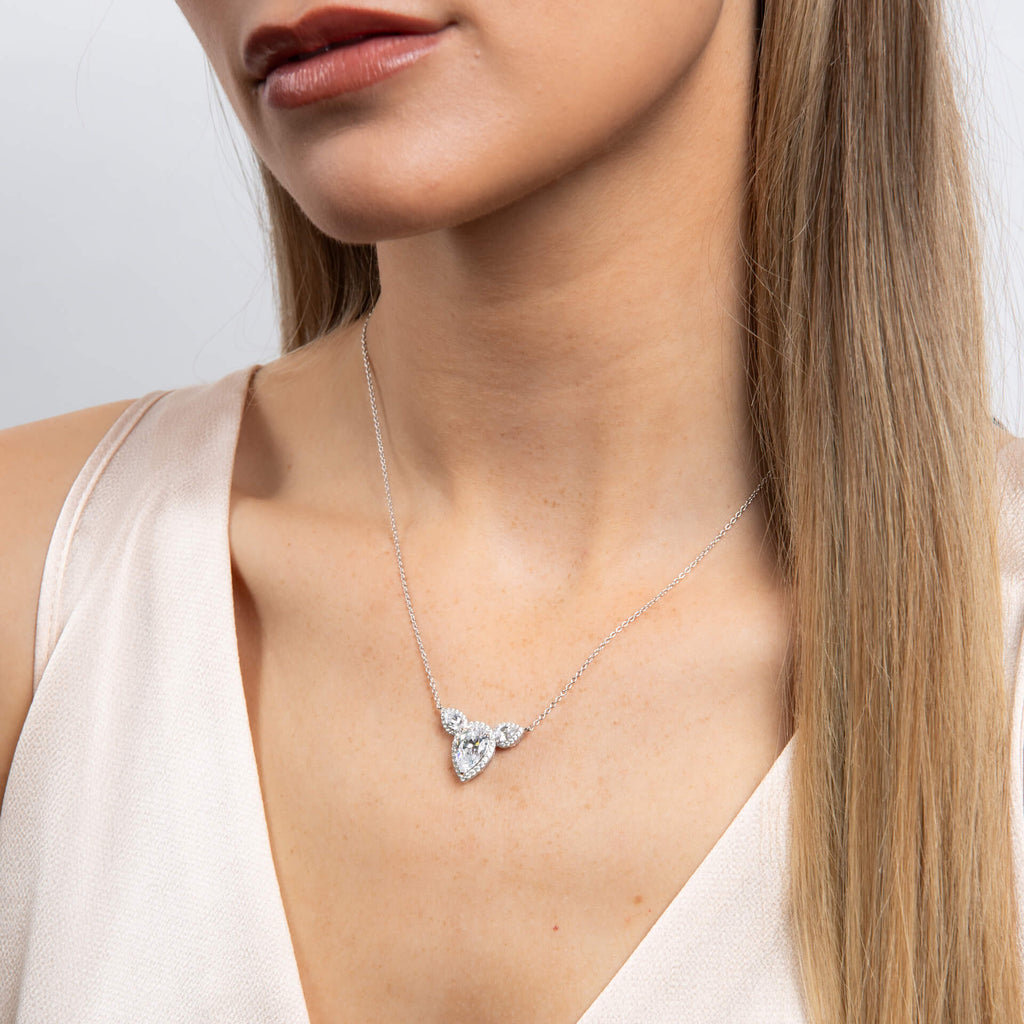 Diamonfire Triple Teardrop Statement Necklace
