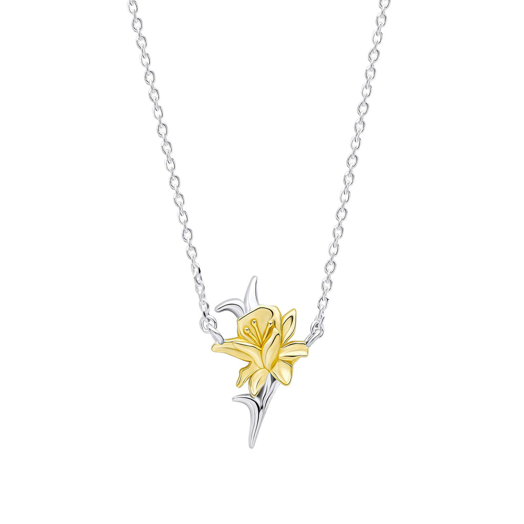 Laura Ashley Silver Heritage Daffodil Necklace