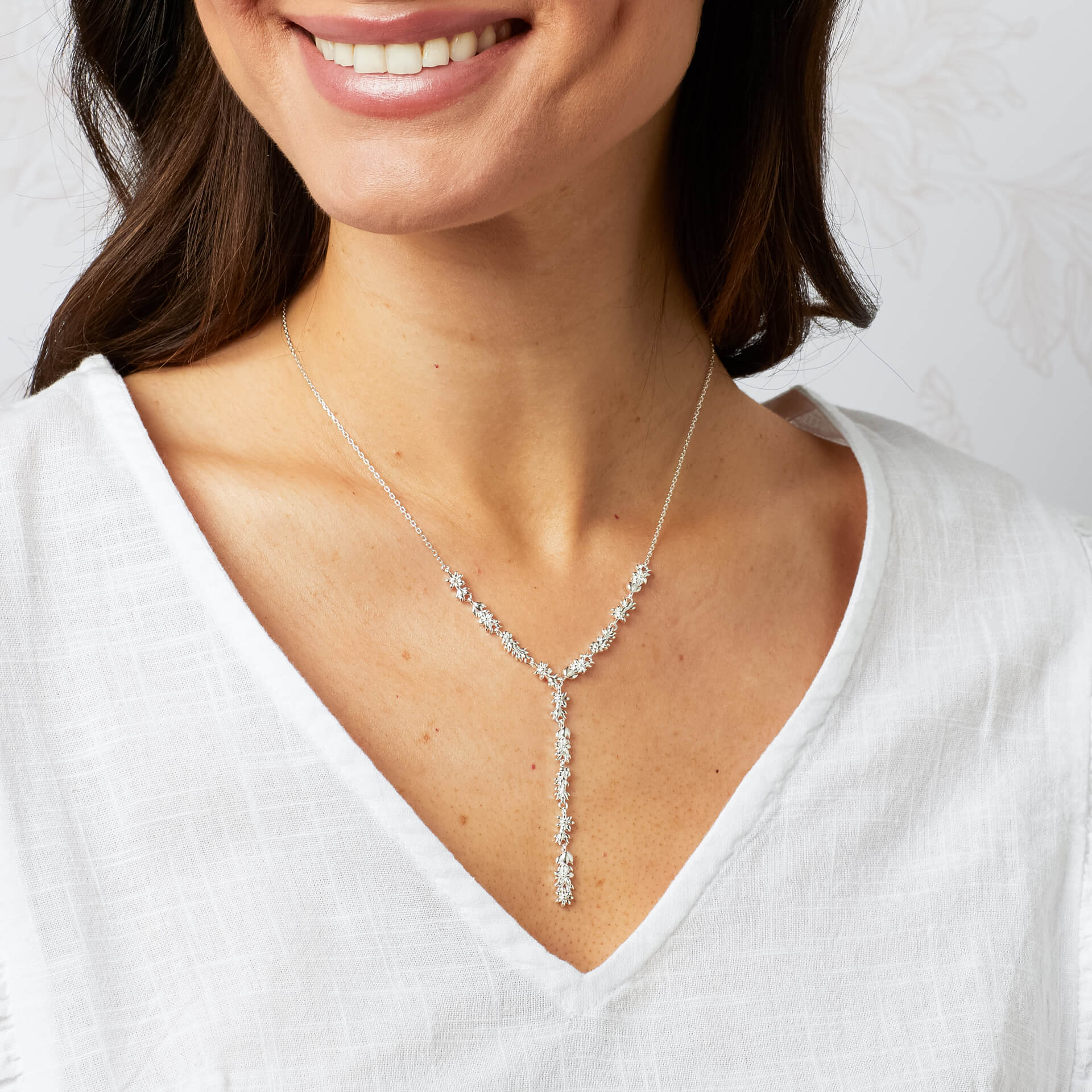 Laura Ashley Silver Naunton Folly Lariat Necklace