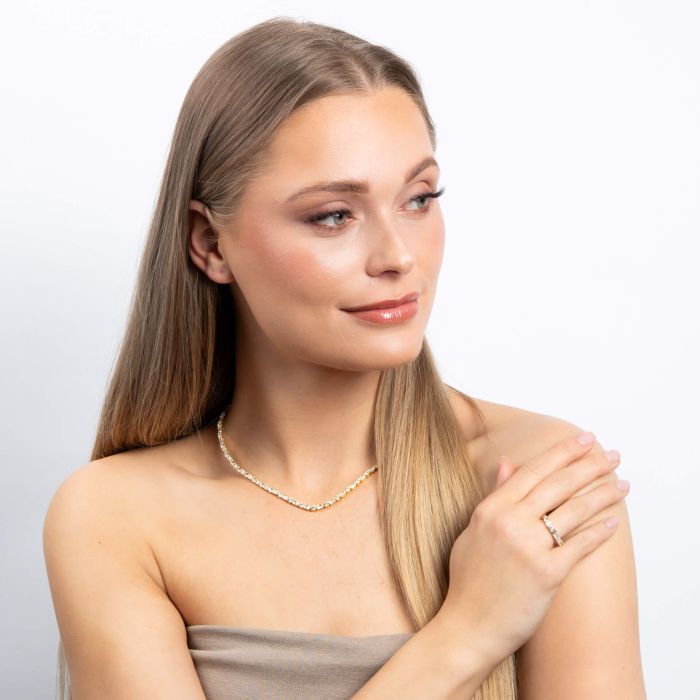 Diamonfire Baguette and Round Zirconia Ring