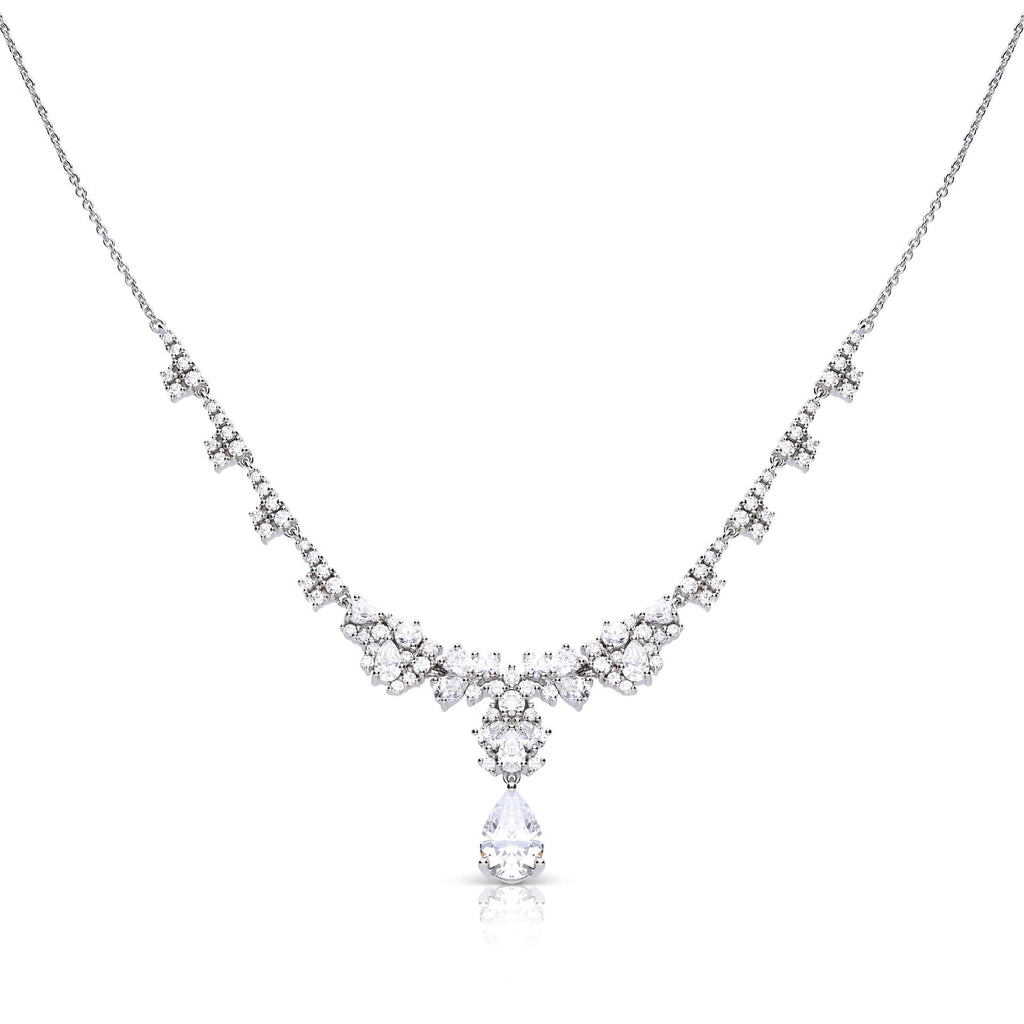 Diamonfire Ornate Statement Teardrop Necklace