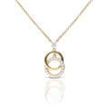 Diamonfire Interlinked Plain and Zirconia Rings Necklace