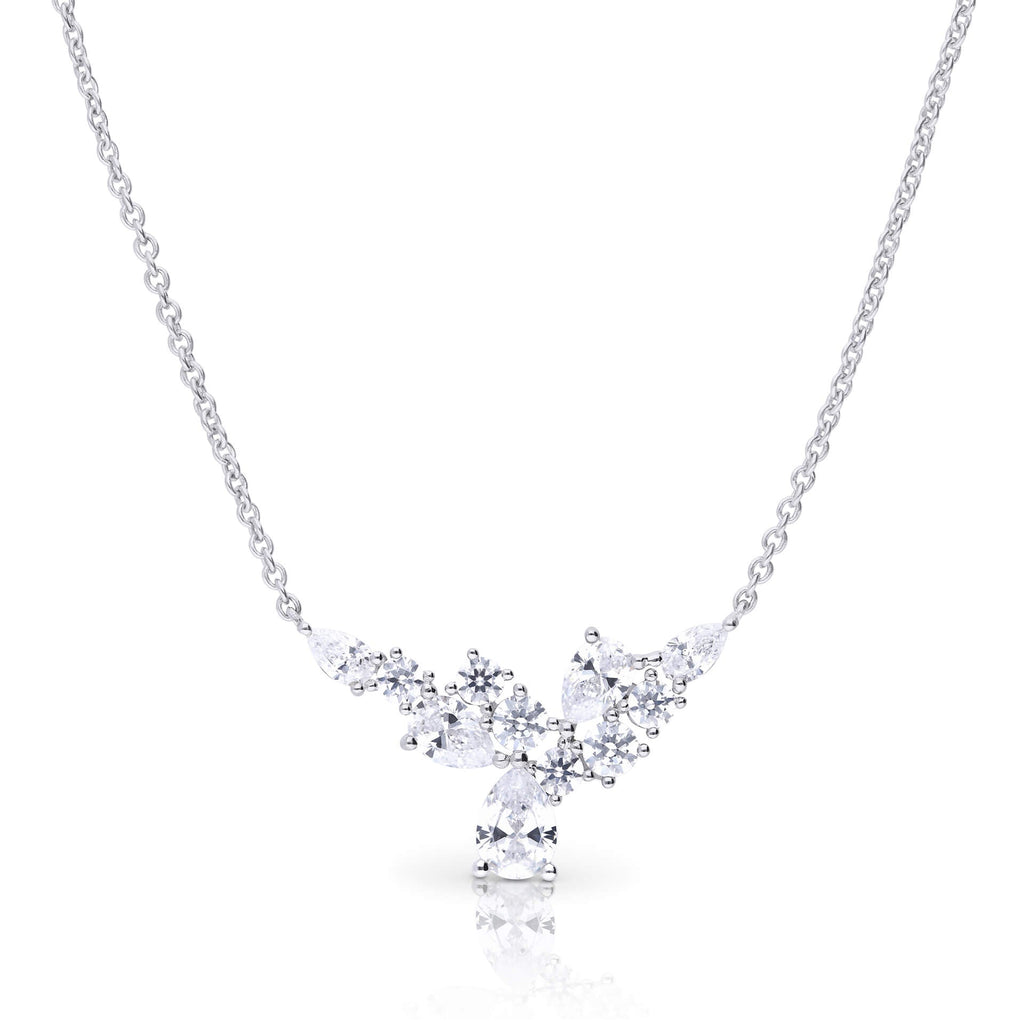 Diamonfire Statement Multi-Cut Zirconia Cluster Necklace