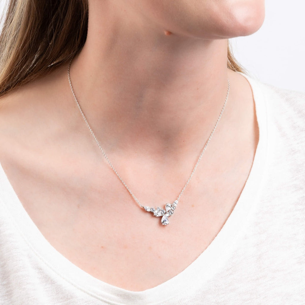 Diamonfire Statement Multi-Cut Zirconia Cluster Necklace
