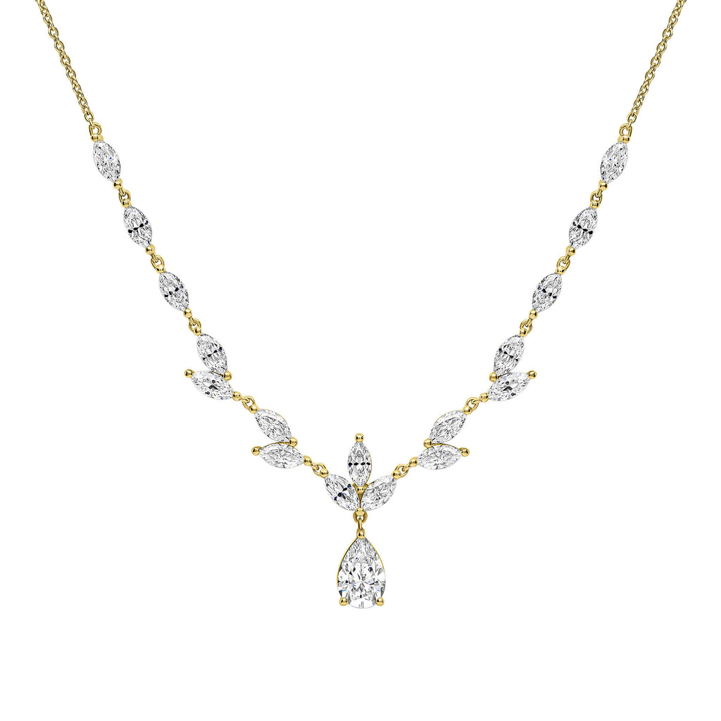 Diamonfire Vine Leaf Necklace with Teardrop Drop