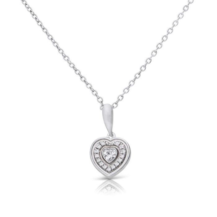 Diamonfire Halo Heart Necklace