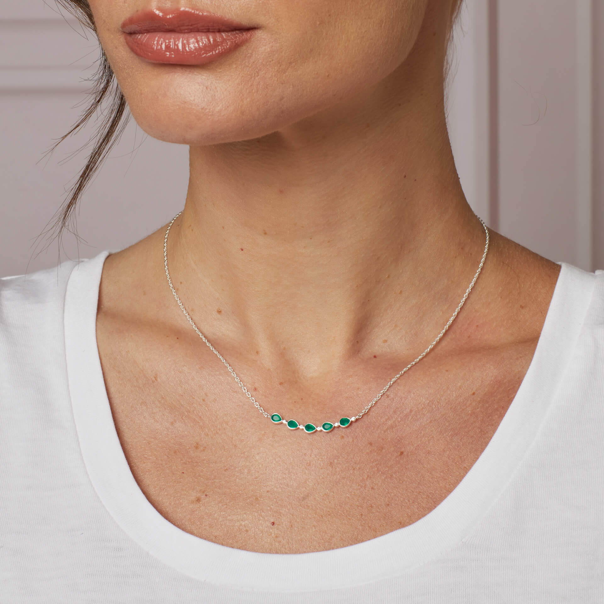 Laura Ashley Silver Thornage Flowers Necklace