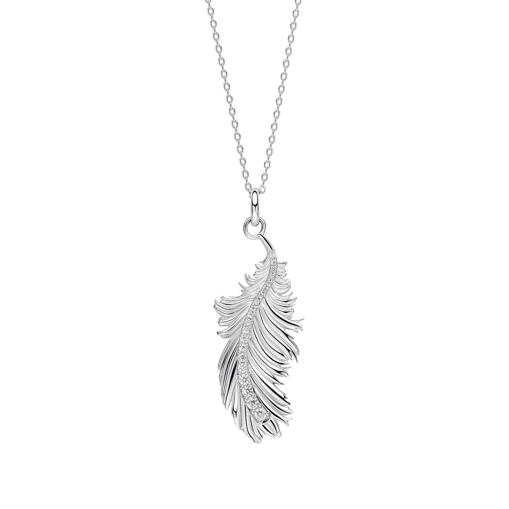 Laura Ashley Silver Plume Feather Necklace