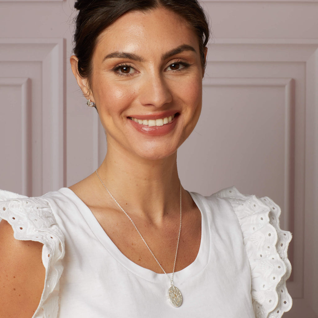 Laura Ashley Silver Broadoak Locket Necklace