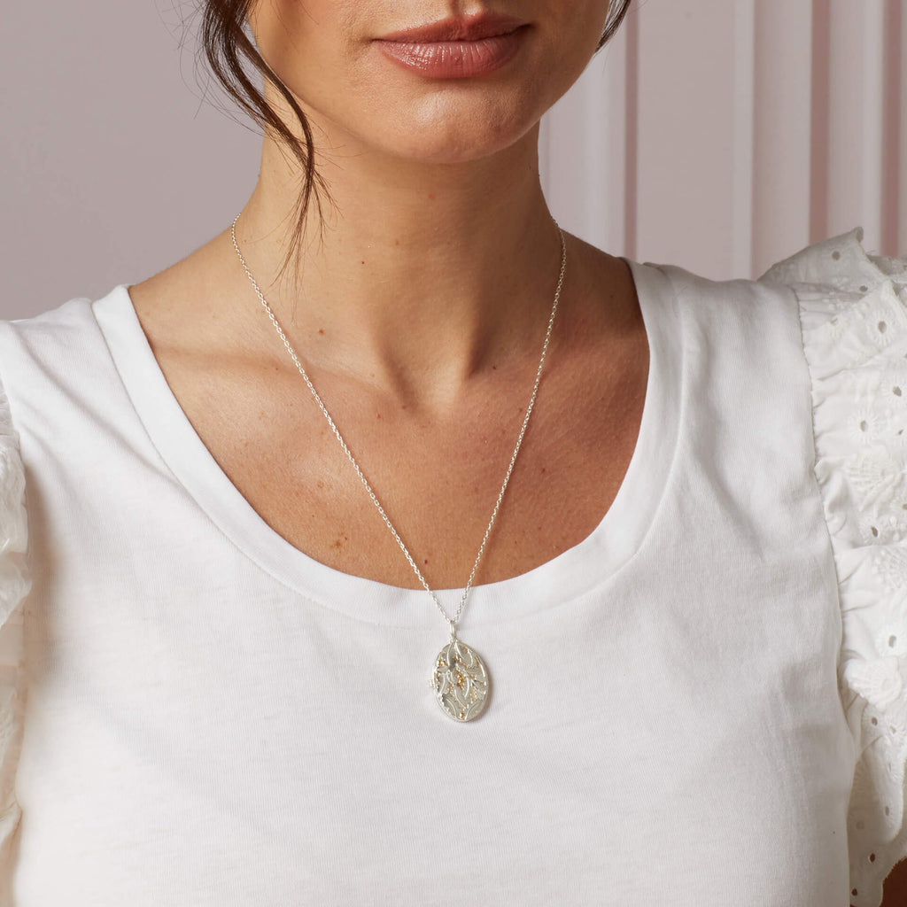 Laura Ashley Silver Broadoak Locket Necklace