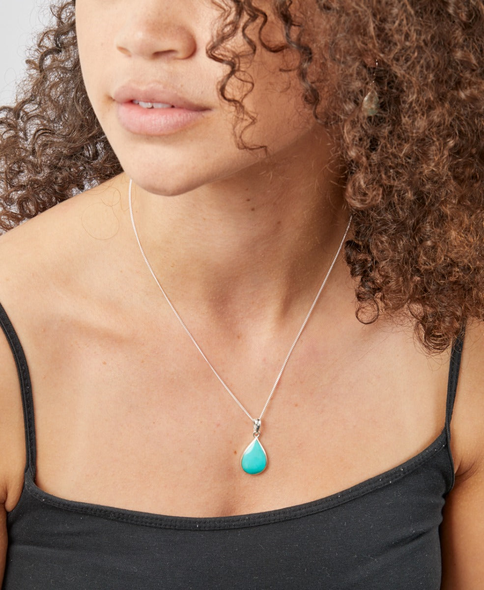 Beginnings Synthetic Turquoise Teardrop Pendant