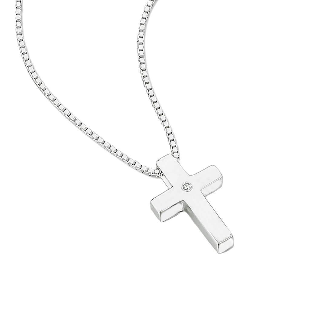 D For Diamond Medium Cross Pendant with Diamond