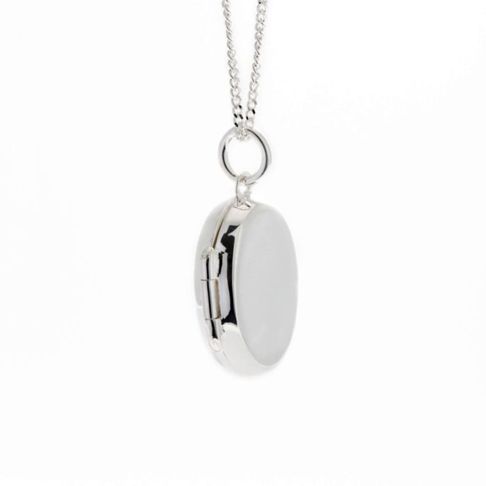 Sterling Silver Locket P2703 Beginnings Small Plain Oval Locket with Chain