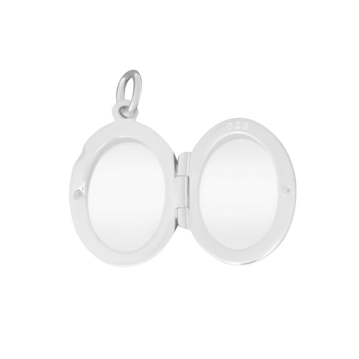 Sterling Silver Locket P2703 Beginnings Small Plain Oval Locket with Chain
