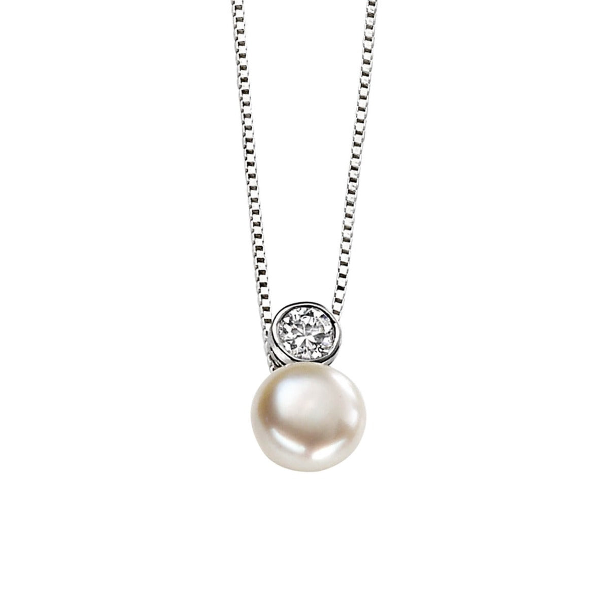 Beginnings Fresh Water Pearl and Cubic Zirconia Pendant