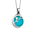 Beginnings Flower Pattern Pendant with Turquoise Background