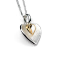 Beginnings Double Heart Pendant with Yellow Gold Plated Small Heart