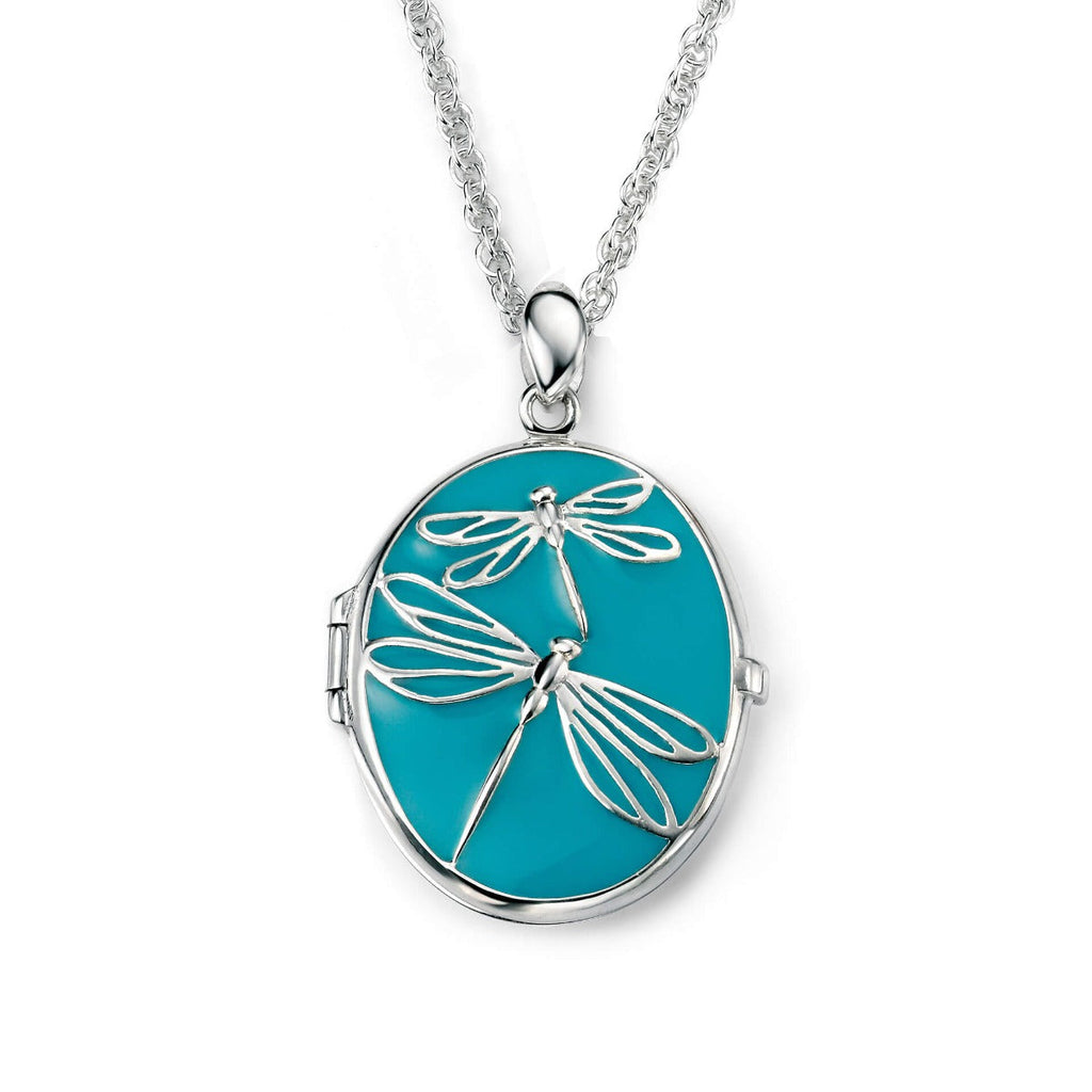 Beginnings Dragonfly Blue Enamel Locket