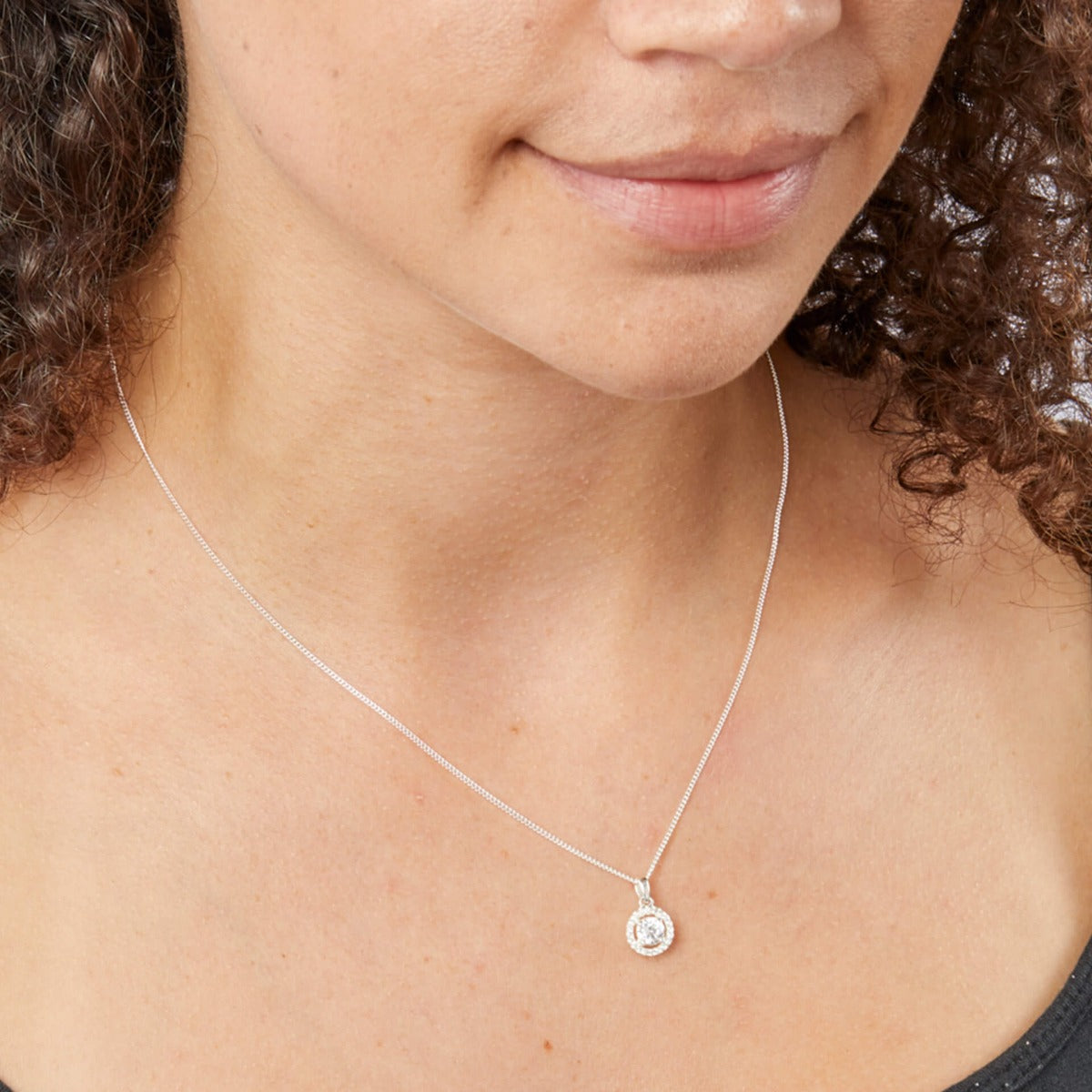 Beginnings Pave Set Cluster Pendant with Cubic Zirconia