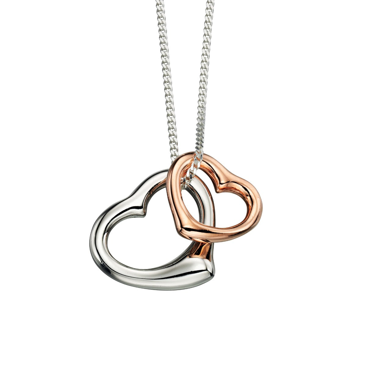 Beginnings Double Heart Pendant with Rose Gold Plating
