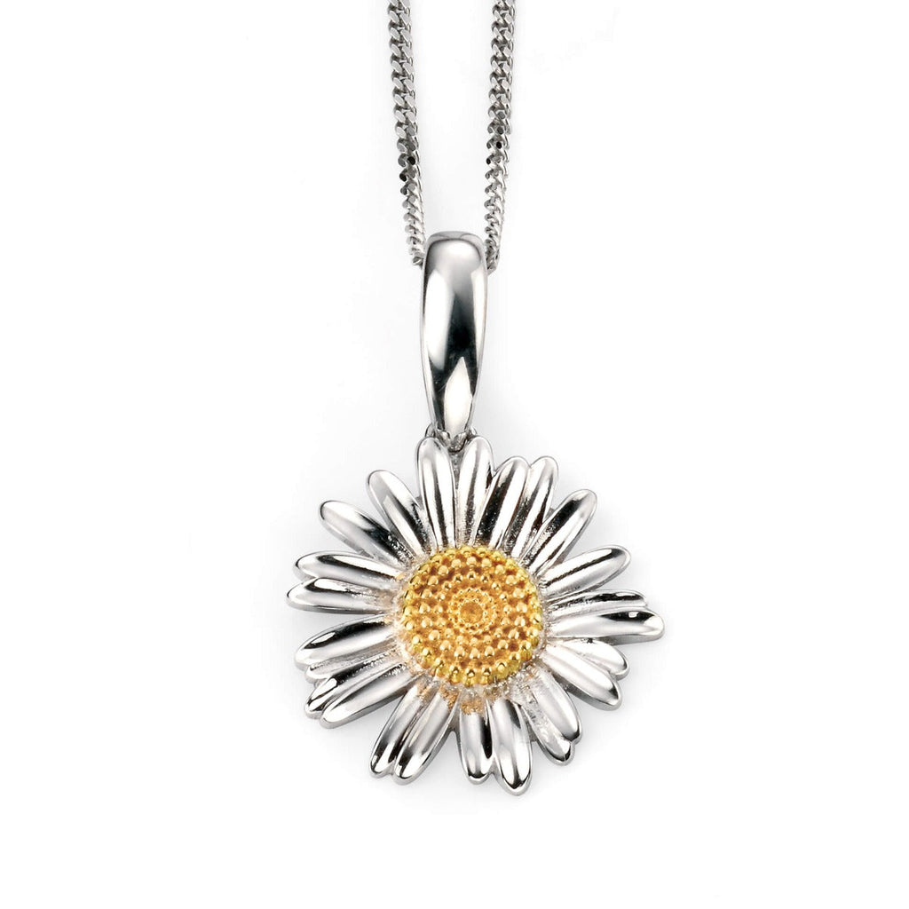 Beginnings Yellow Gold Plated Detail Daisy Pendant