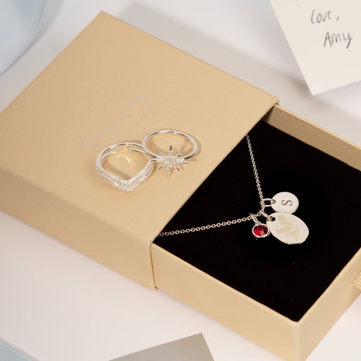 Beginnings Double Row Wishbone Ring with CZ