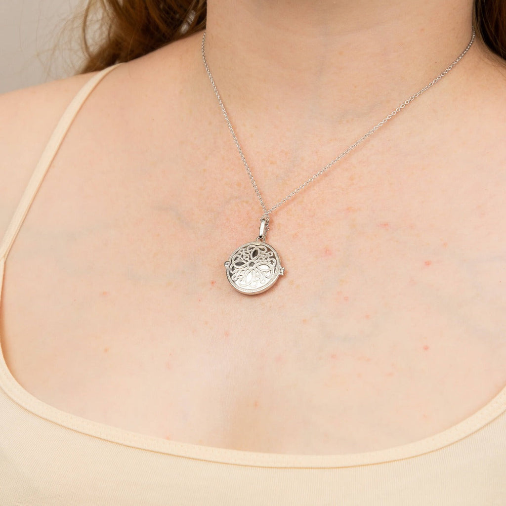 Diamonfire Round Medallion Filigree Locket